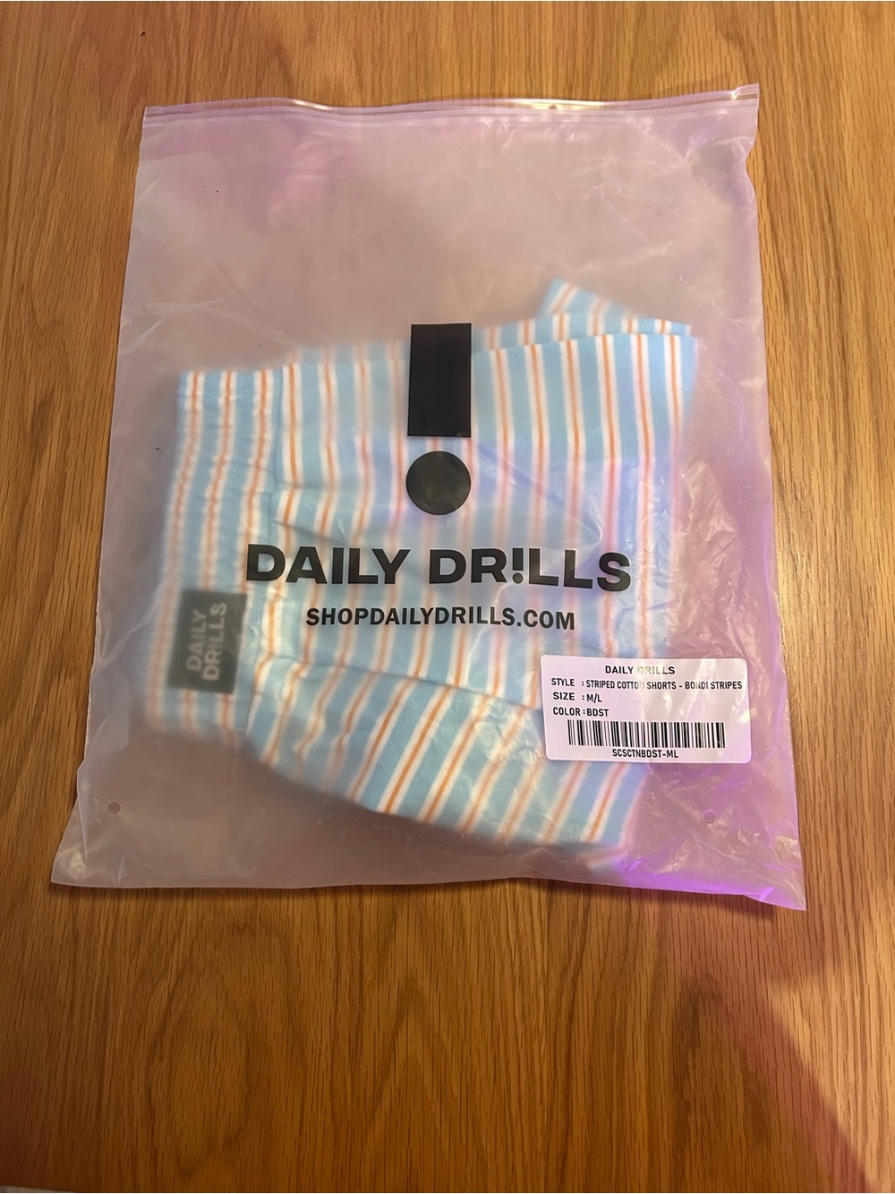 Daily Drills Striped Cotton Shorts - Bondi Stripe Size M/L NWT - Picture 8 of 9